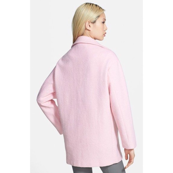 Single Button Car Coat in Light Pink - Picture 2 of 3